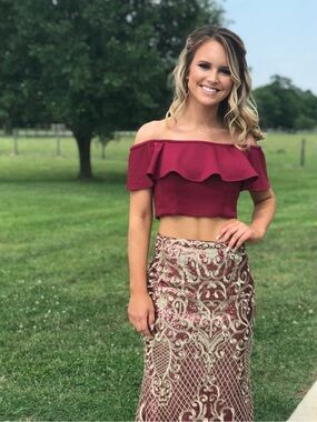 Burgundy Lace Dress